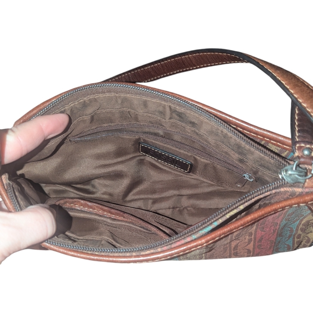 Fossil Boho small shoulder bag multi color. Multi Colors Leather Trim Bag - Picture 7 of 9